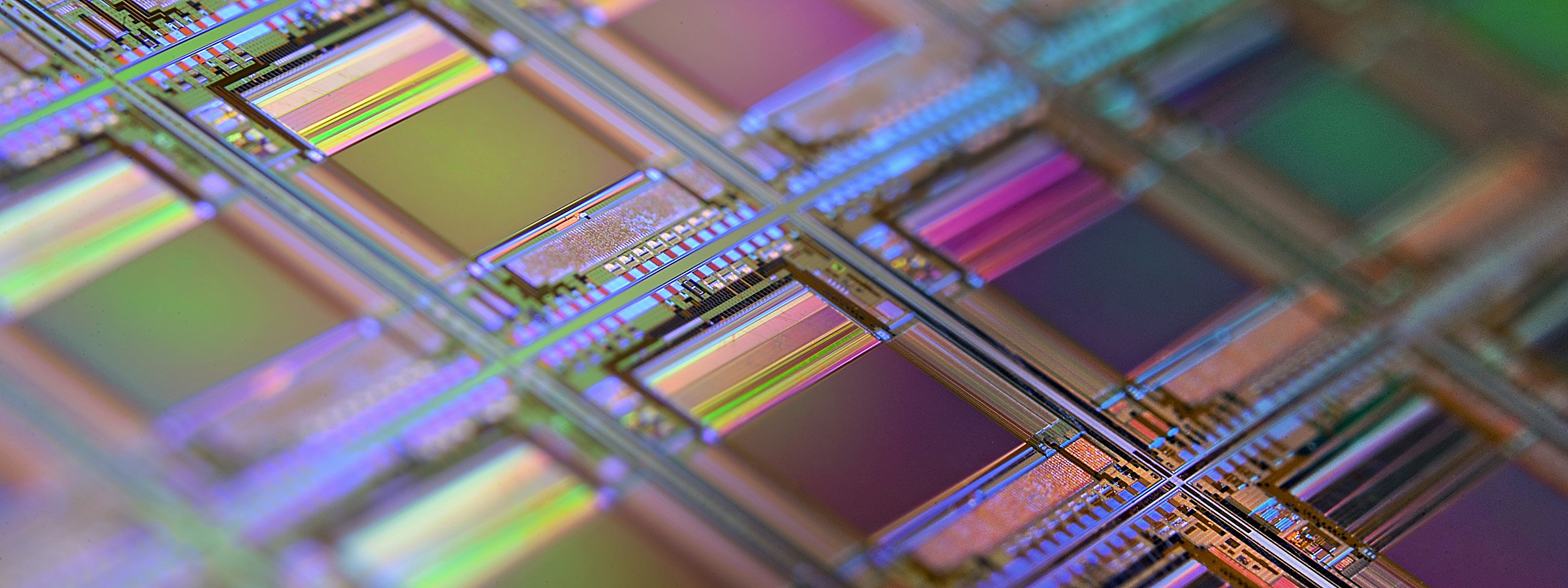 A silicon wafer in close detail